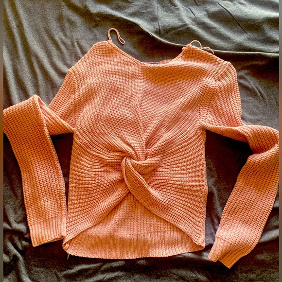 Pink Cropped Sweater - Picture 1 of 2